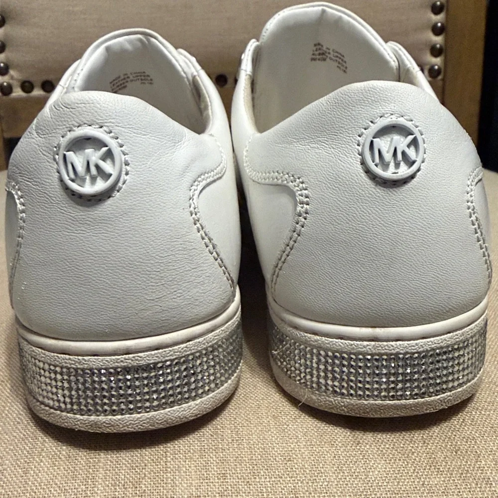Michael Kors Women’s White Leather Sneakers, Size 9M